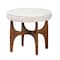 Baxton Studio Theo Japandi Cream Boucle Fabric and Walnut Brown Finished Rubberwood Ottoman Footstool 228-12966-ZORO - alternate 1